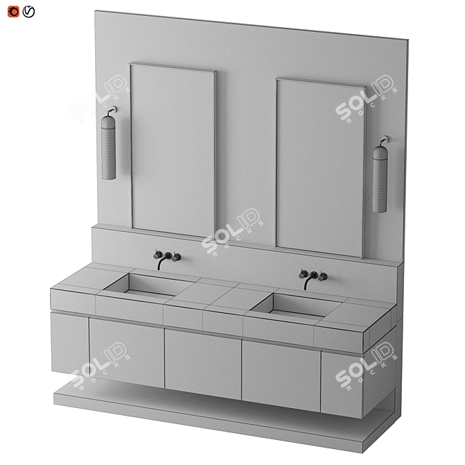 Modern Bathroom Design: 3Dmax Archive 3D model image 2