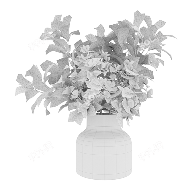 Vibrant Forsythia Bouquet: Beautiful, Lifelike Floral Decor 3D model image 5