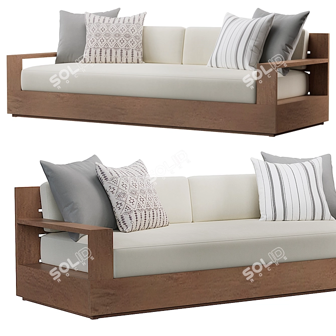 Elegant Marbella Teak Collection 3D model image 1