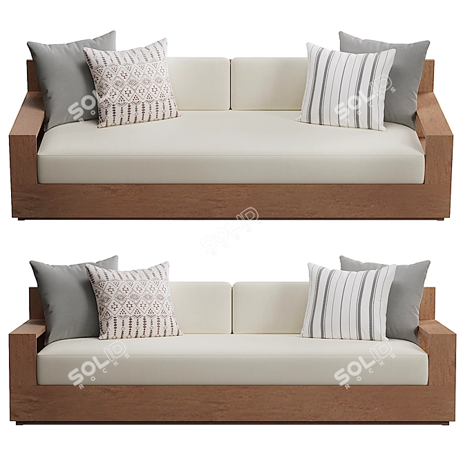 Elegant Marbella Teak Collection 3D model image 2