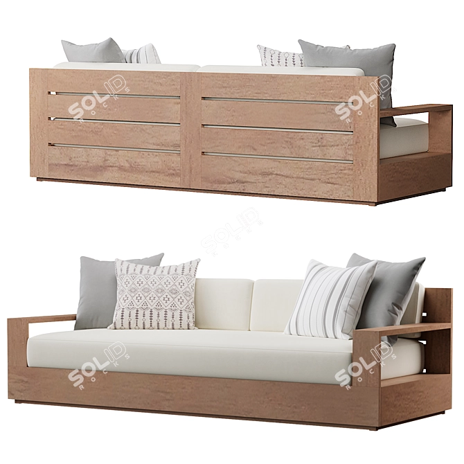 Elegant Marbella Teak Collection 3D model image 3
