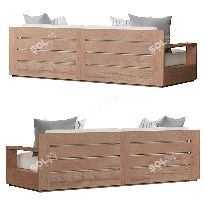 Elegant Marbella Teak Collection 3D model image 4