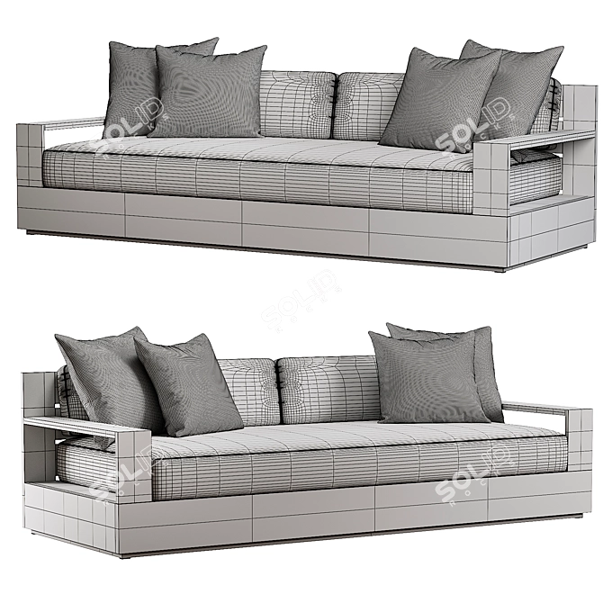 Elegant Marbella Teak Collection 3D model image 5