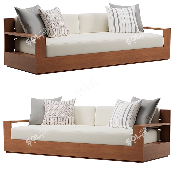 Elegant Marbella Teak Collection 3D model image 6