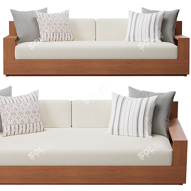 Elegant Marbella Teak Collection 3D model image 7