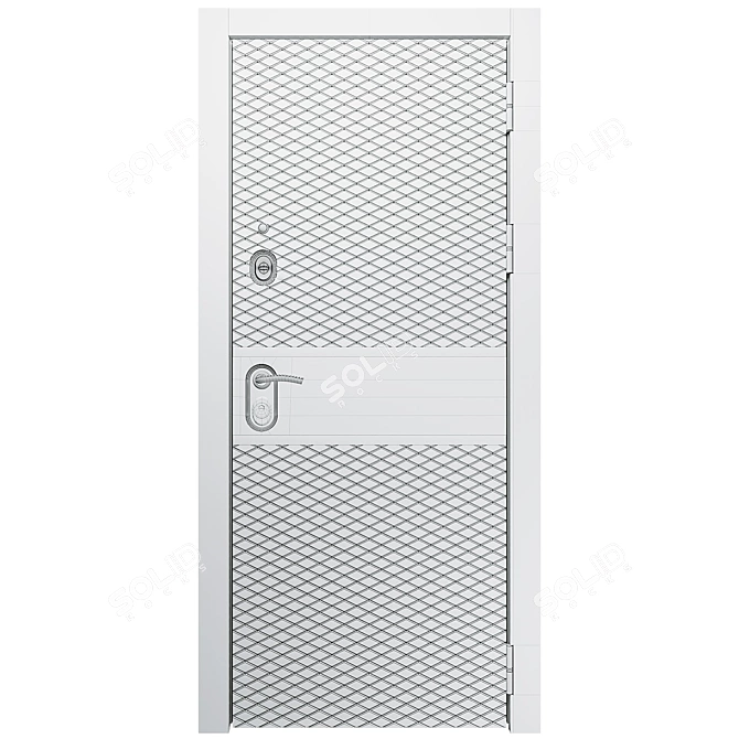 PBR-Optimized Plaza Metal Door 3D model image 2