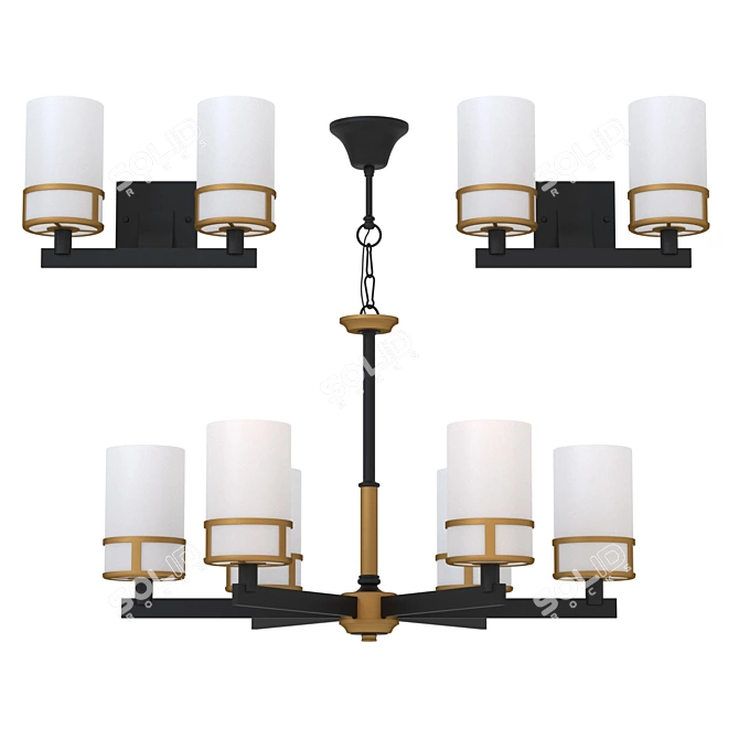 Elegant Pendant Chandelier: Lightstar Cero 3D model image 1