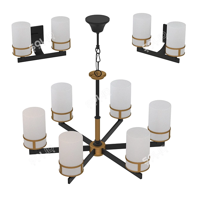 Elegant Pendant Chandelier: Lightstar Cero 3D model image 2