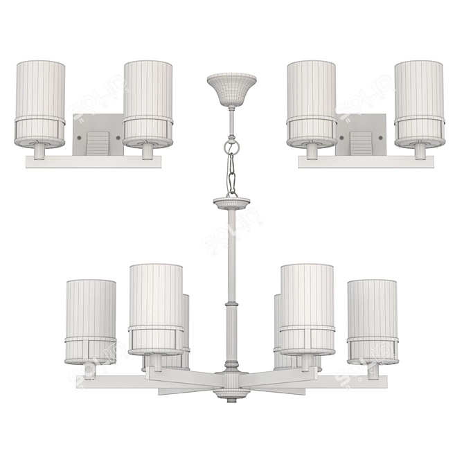 Elegant Pendant Chandelier: Lightstar Cero 3D model image 3