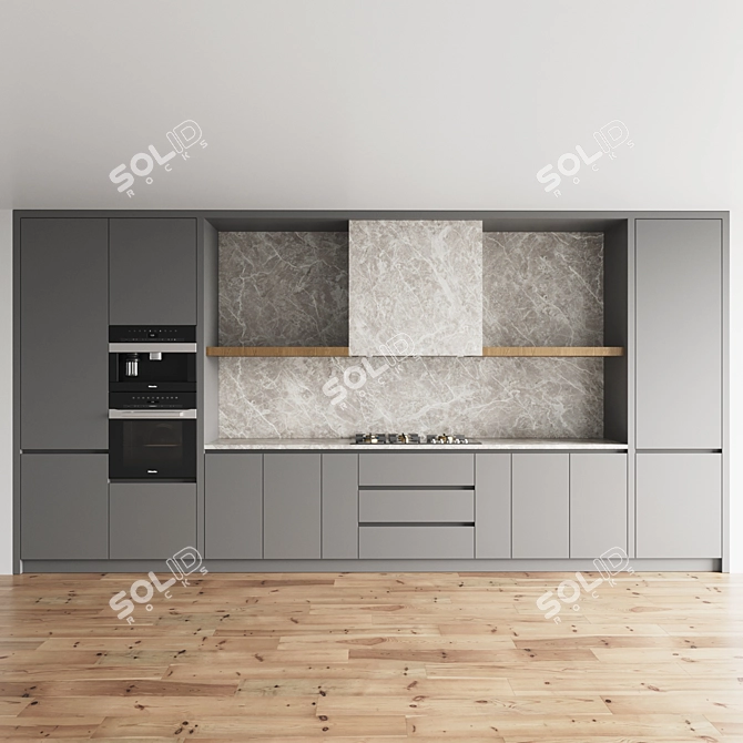 Ultra-Modern Kitchen Set 3D model image 3