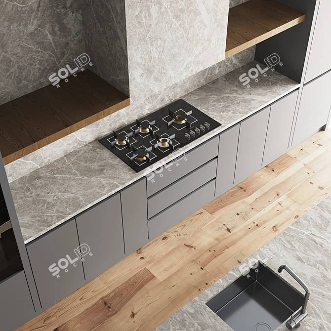 Ultra-Modern Kitchen Set 3D model image 4