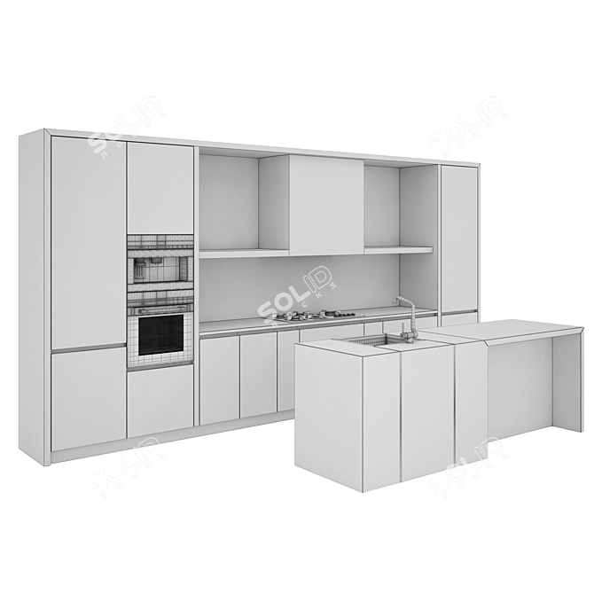 Ultra-Modern Kitchen Set 3D model image 6