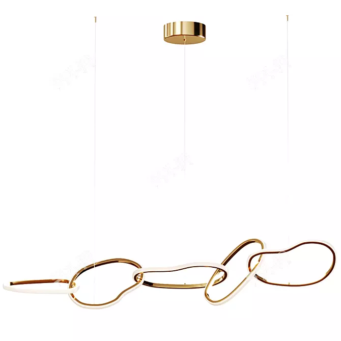 Modern Hanging Ring Lamps 3D model image 2