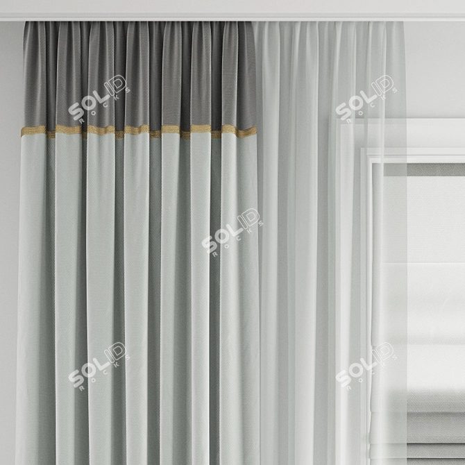 Elegant Curtain Collection 3D model image 2