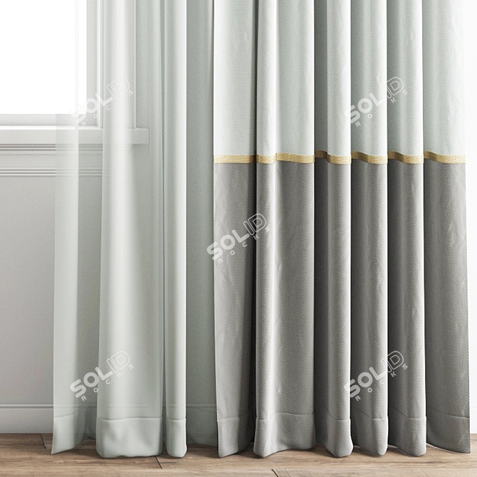 Elegant Curtain Collection 3D model image 4