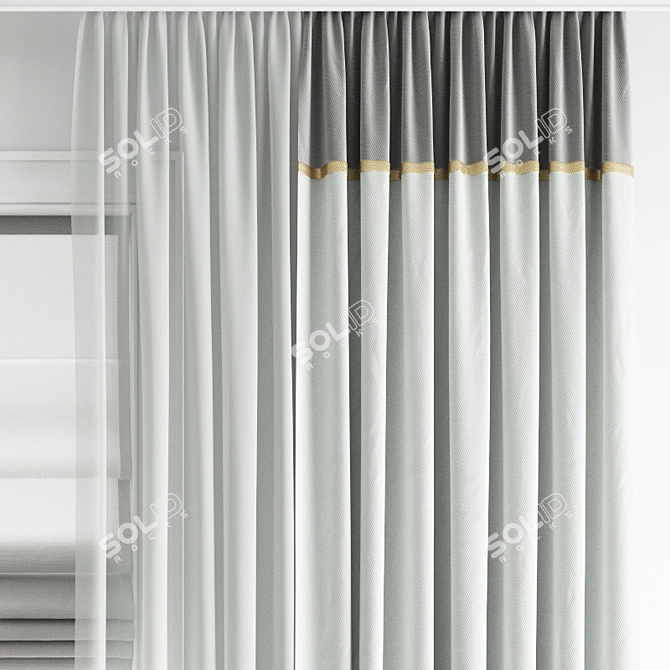 Elegant Curtain Collection 3D model image 5