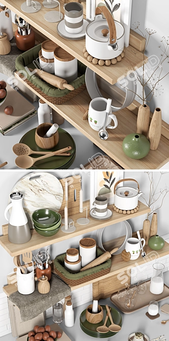 Versatile Kitchen Accessories Set 3D model image 2