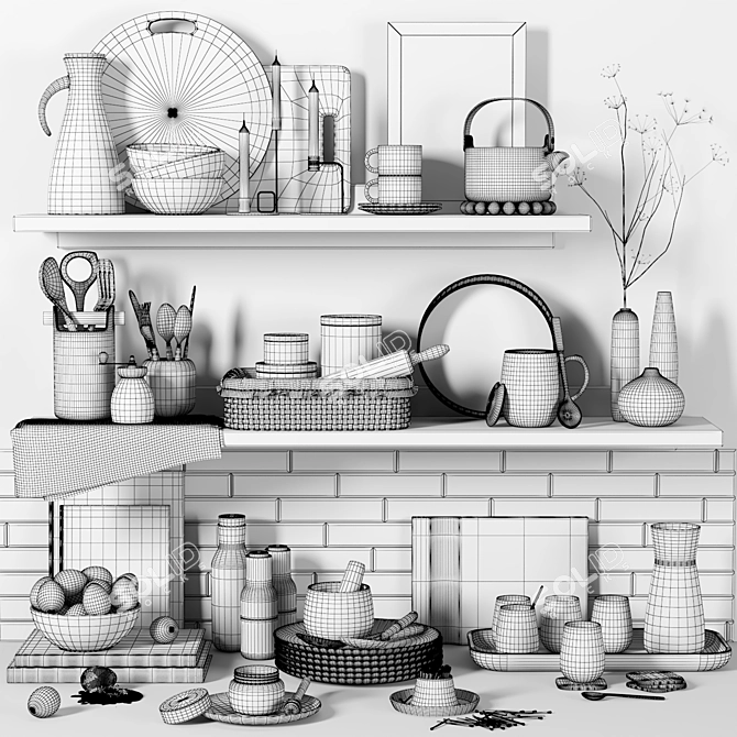 Versatile Kitchen Accessories Set 3D model image 7