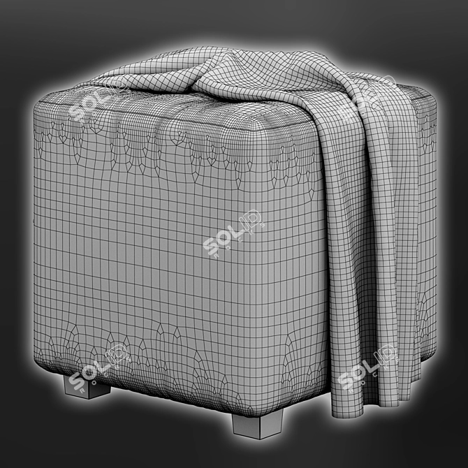  Cozy Square Cube Ottoman 3D model image 6