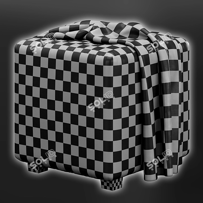  Cozy Square Cube Ottoman 3D model image 7