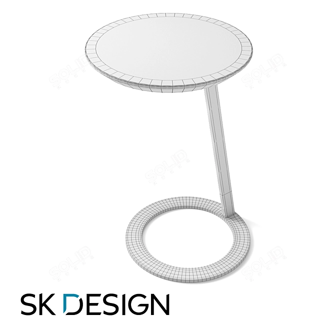 Sleek Soho Side Table 3D model image 12