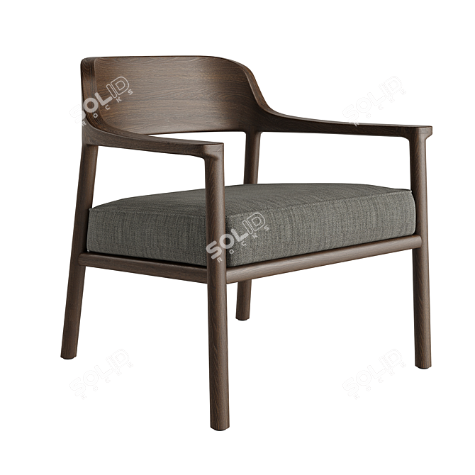 Title: Crafted Scandinavian Armchair 3D model image 1