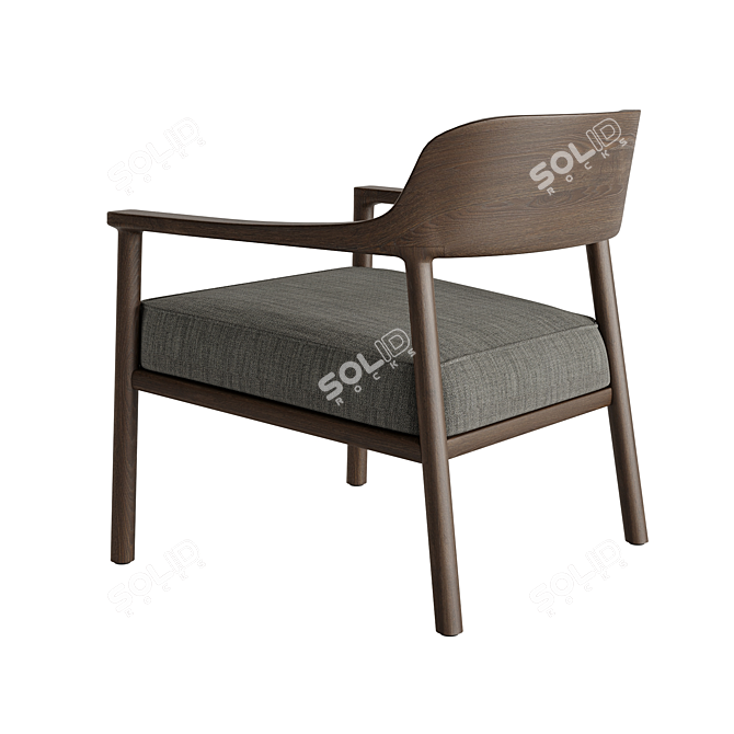 Title: Crafted Scandinavian Armchair 3D model image 3