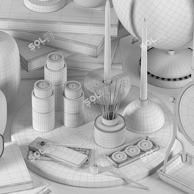 Elegant Home Decor Set 3D model image 10