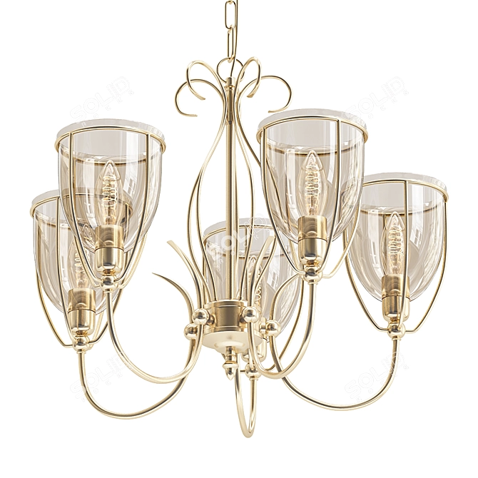 Elegant Salvador Pendant Chandelier 3D model image 1