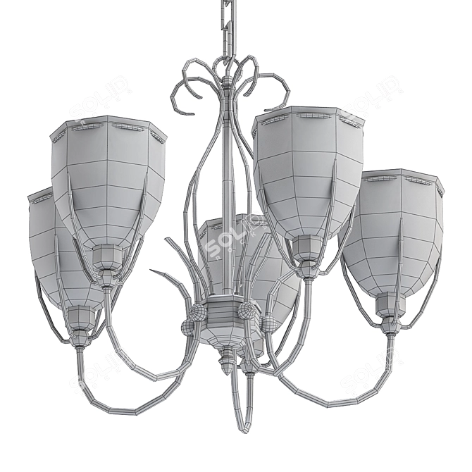 Elegant Salvador Pendant Chandelier 3D model image 2