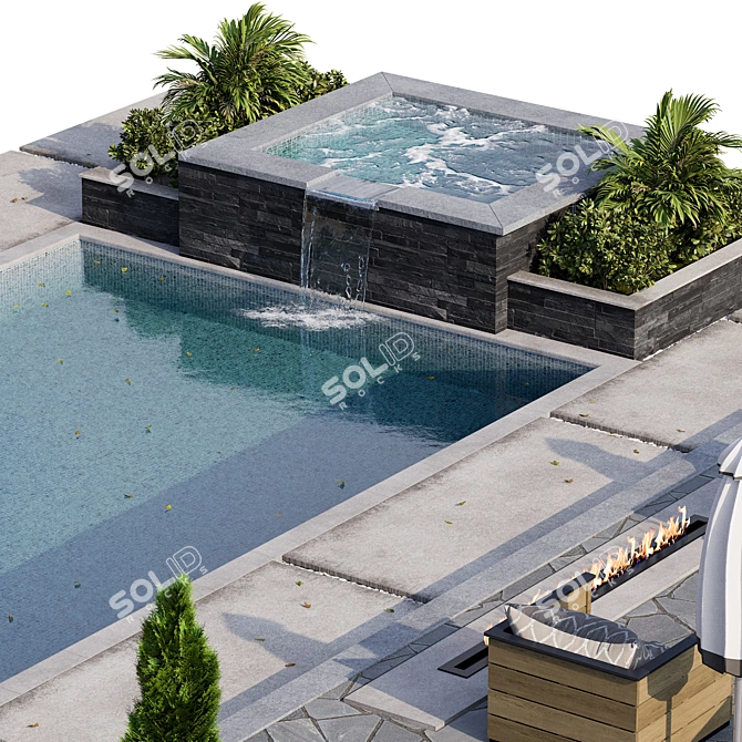 Ultimate Pool Retreat 3D model image 2