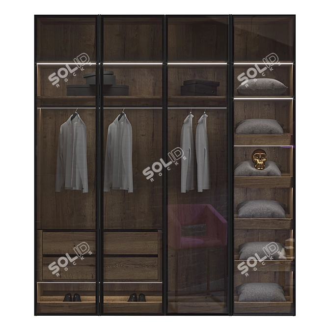 Versatile Hinged Cabinet with RPE Sistema Raumplus 3D model image 2