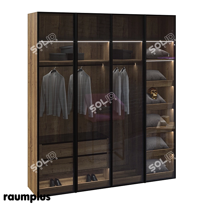 Versatile Hinged Cabinet with RPE Sistema Raumplus 3D model image 8