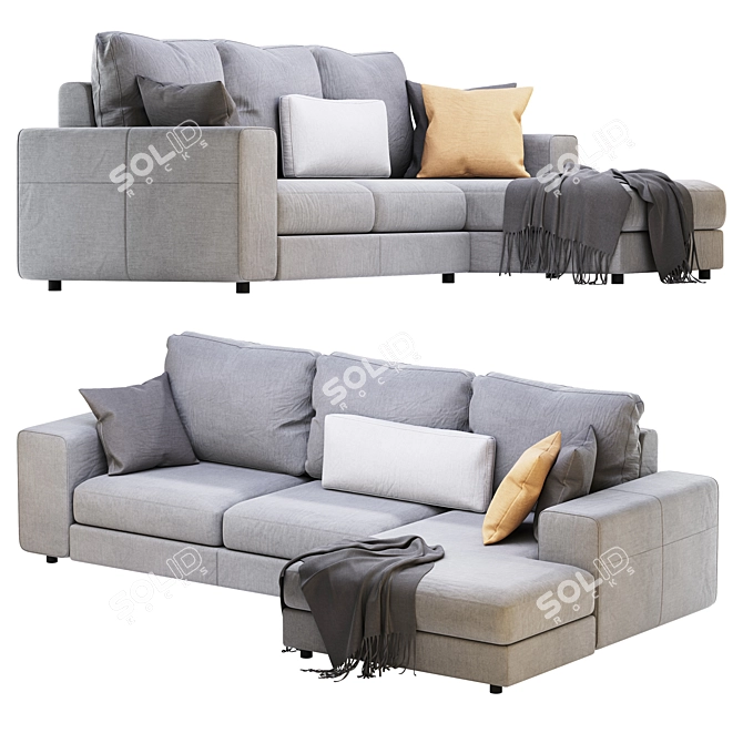 Alberta Manhattan Sofa: Modern Elegance in Perfect Dimensions 3D model image 1