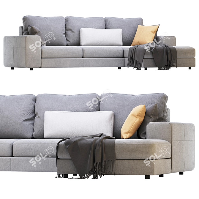 Alberta Manhattan Sofa: Modern Elegance in Perfect Dimensions 3D model image 2