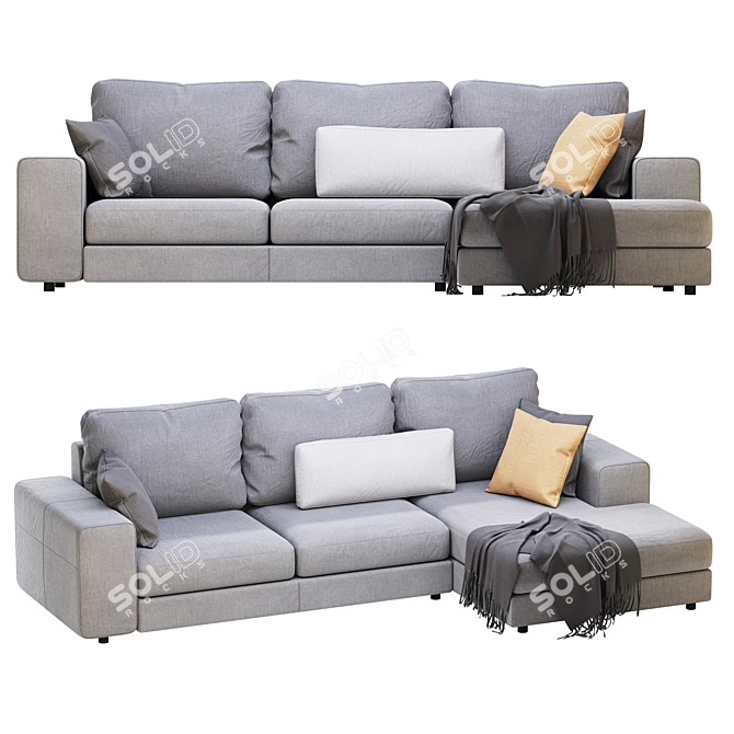 Alberta Manhattan Sofa: Modern Elegance in Perfect Dimensions 3D model image 3