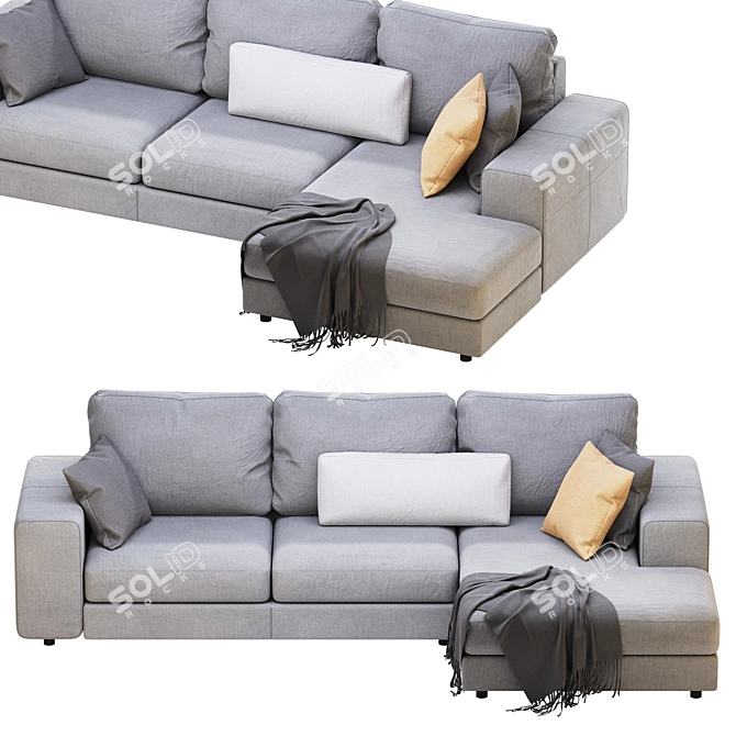 Alberta Manhattan Sofa: Modern Elegance in Perfect Dimensions 3D model image 4