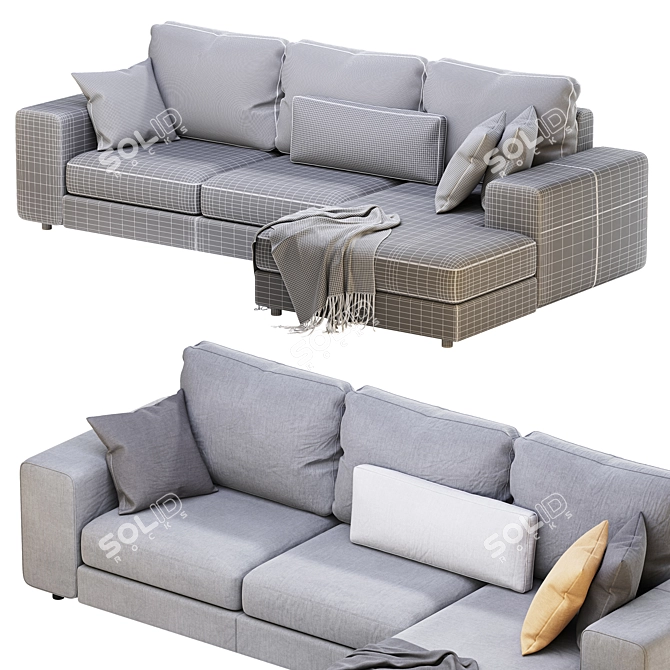 Alberta Manhattan Sofa: Modern Elegance in Perfect Dimensions 3D model image 5