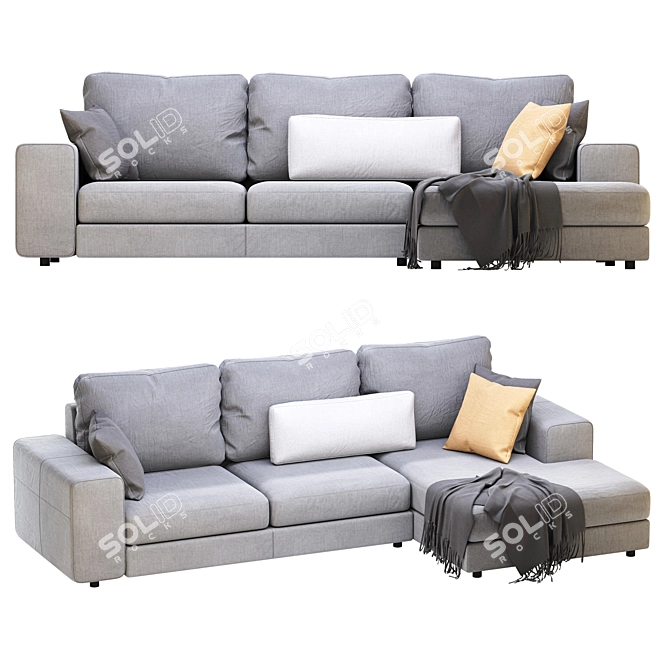 Alberta Manhattan Sofa: Modern Elegance in Perfect Dimensions 3D model image 7