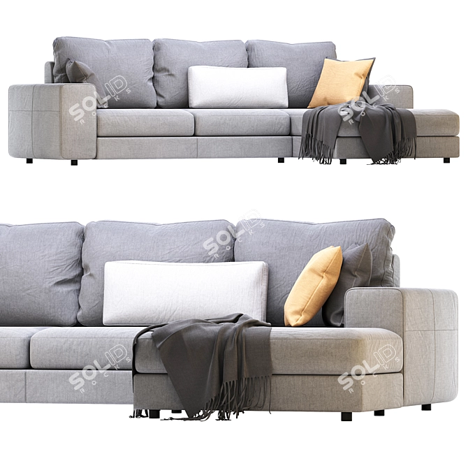 Alberta Manhattan Sofa: Modern Elegance in Perfect Dimensions 3D model image 8