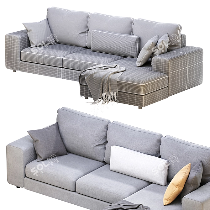 Alberta Manhattan Sofa: Modern Elegance in Perfect Dimensions 3D model image 9