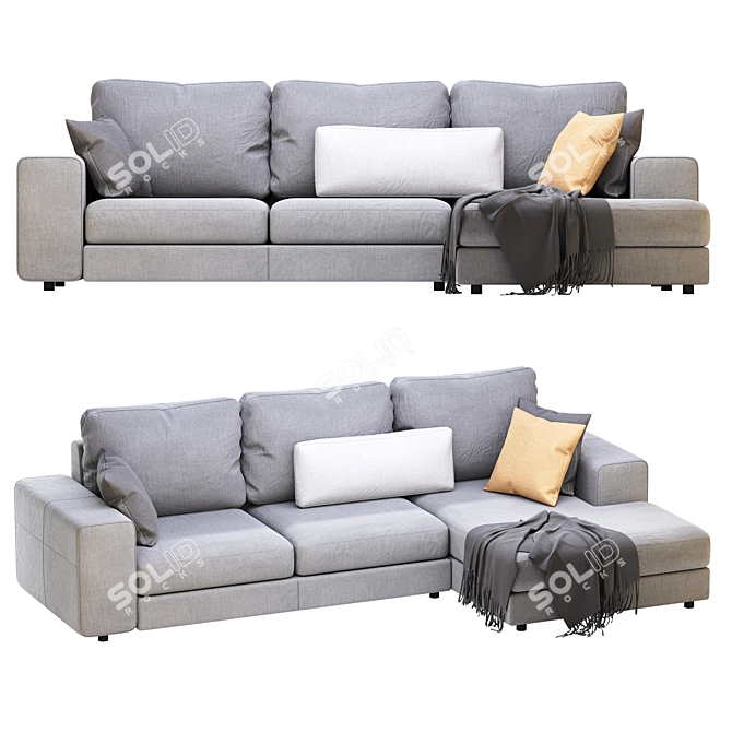 Alberta Manhattan Sofa: Modern Elegance in Perfect Dimensions 3D model image 11