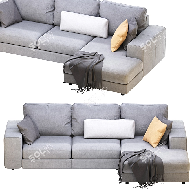 Alberta Manhattan Sofa: Modern Elegance in Perfect Dimensions 3D model image 12