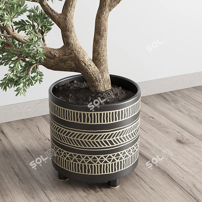 Handmade Pottery Indoor Plant Vase 3D model image 3