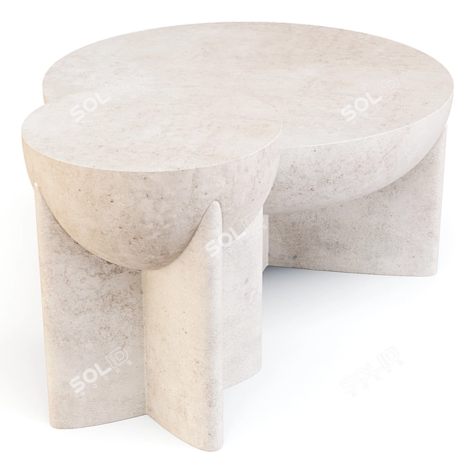 West Elm Monti Lava Stone Tables 3D model image 2