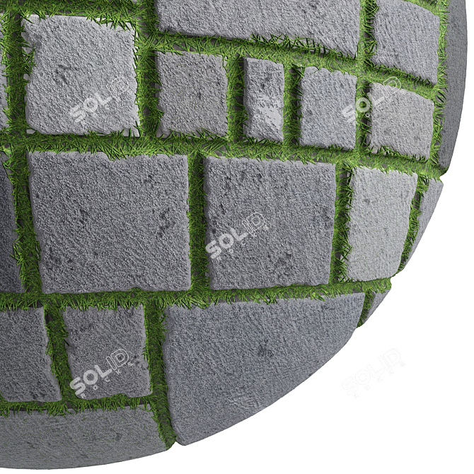 Grass Stone PBR Material - 3 Color 4k 3D model image 4