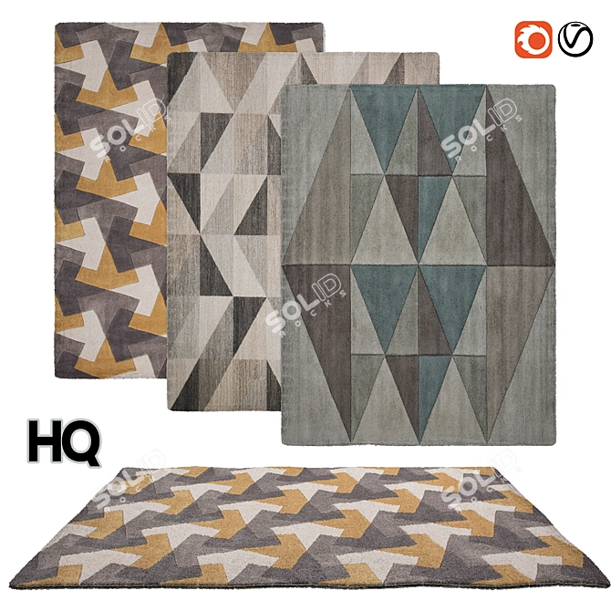 Premium Low Poly Rug No. 3 3D model image 1