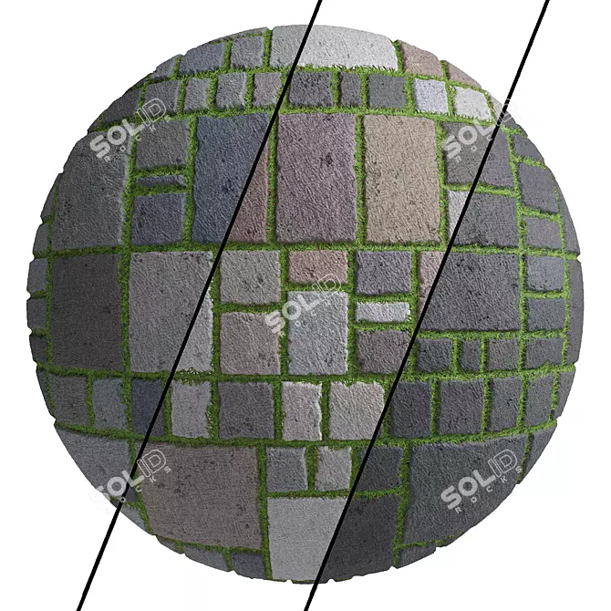 Grass Stone Materials: 3 Color PBR, Sbsar, 4k 3D model image 5