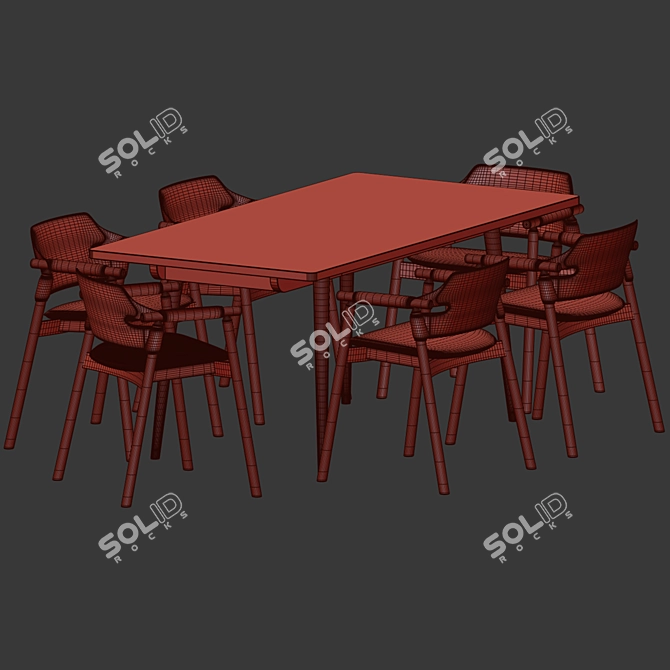 Modern Dining Set 119: Sleek Design, Multiple Formats 3D model image 5