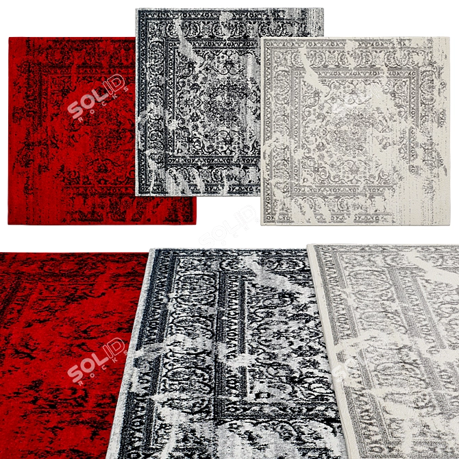 Modern Square Rugs Collection 3D model image 1